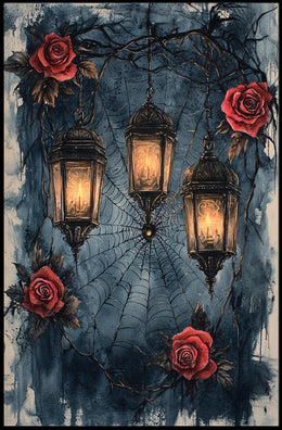Enchanted Lanterns And Roses Poster