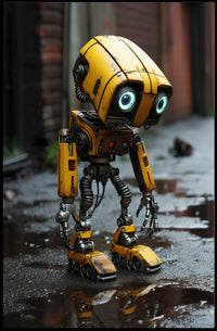 The Curious Yellow Robot Poster PosterGoat