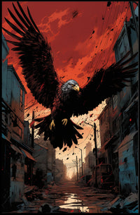 Majestic Eagle In Urban Ruins Poster PosterGoat