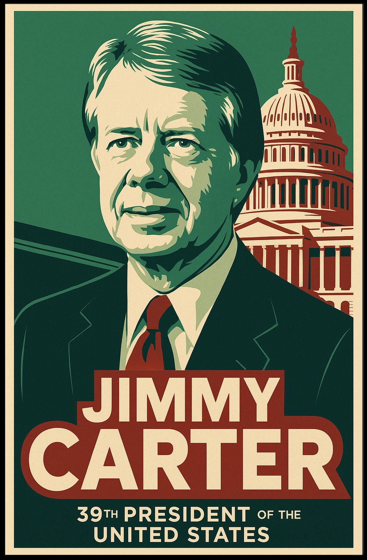 Jimmy Carter Presidential Portrait Patriot Poster