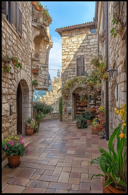 San Marino Old Town Stone Streets View Scenic Poster