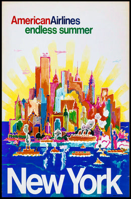 Endless Summer New York City Poster Vintage Wall Art