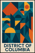 District Of Columbia Geometric Art Poster