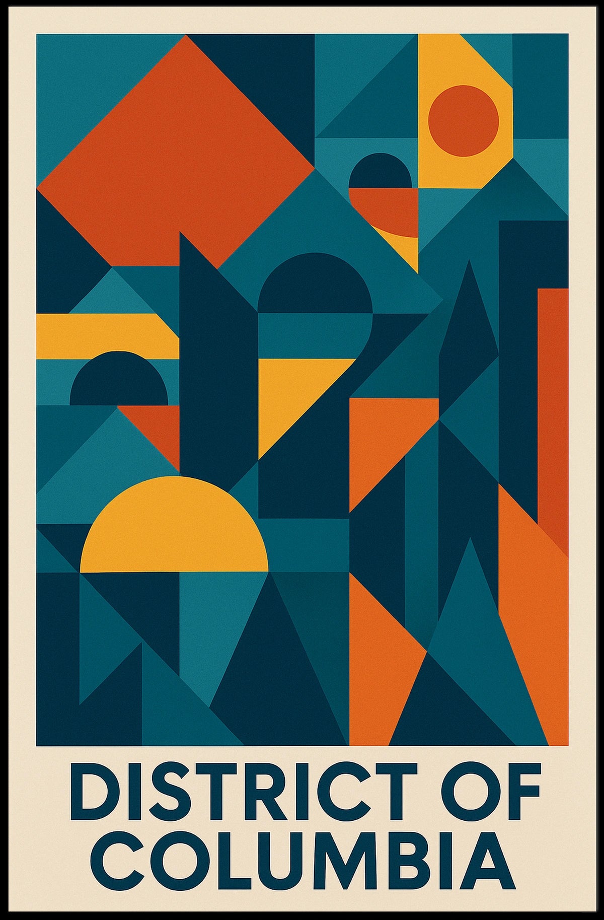 District Of Columbia Geometric Art Poster