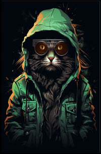 Cool Cat Urban Streetwear Art Poster