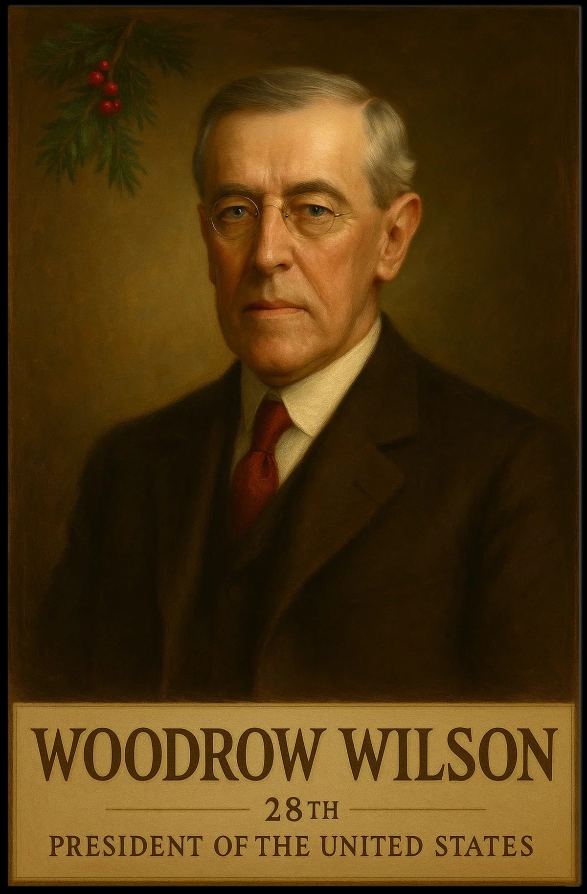 Woodrow Wilson Iconic Presidential Heritage Historical Poster