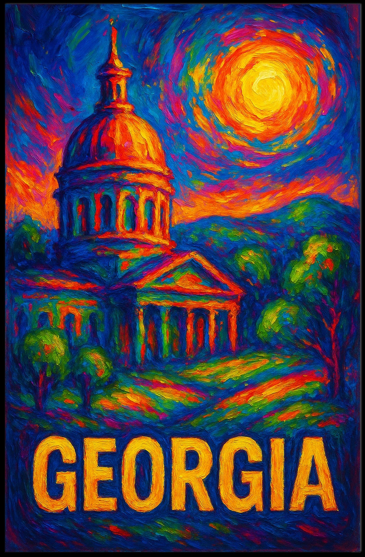 Georgia State Capitol Vibrant Poster