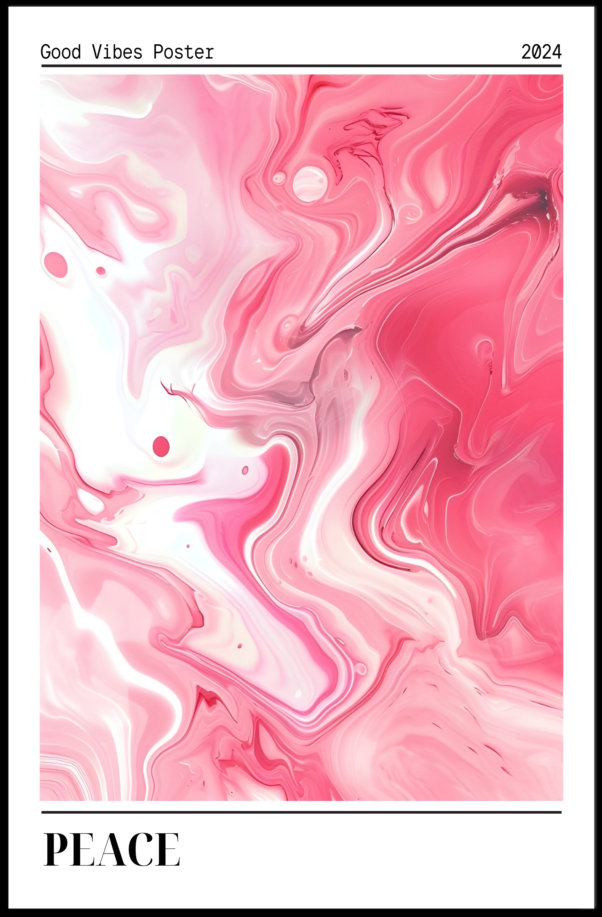 Good Vibes 2024: Serene Swirls Abstract or Artistic Poster PosterGoat