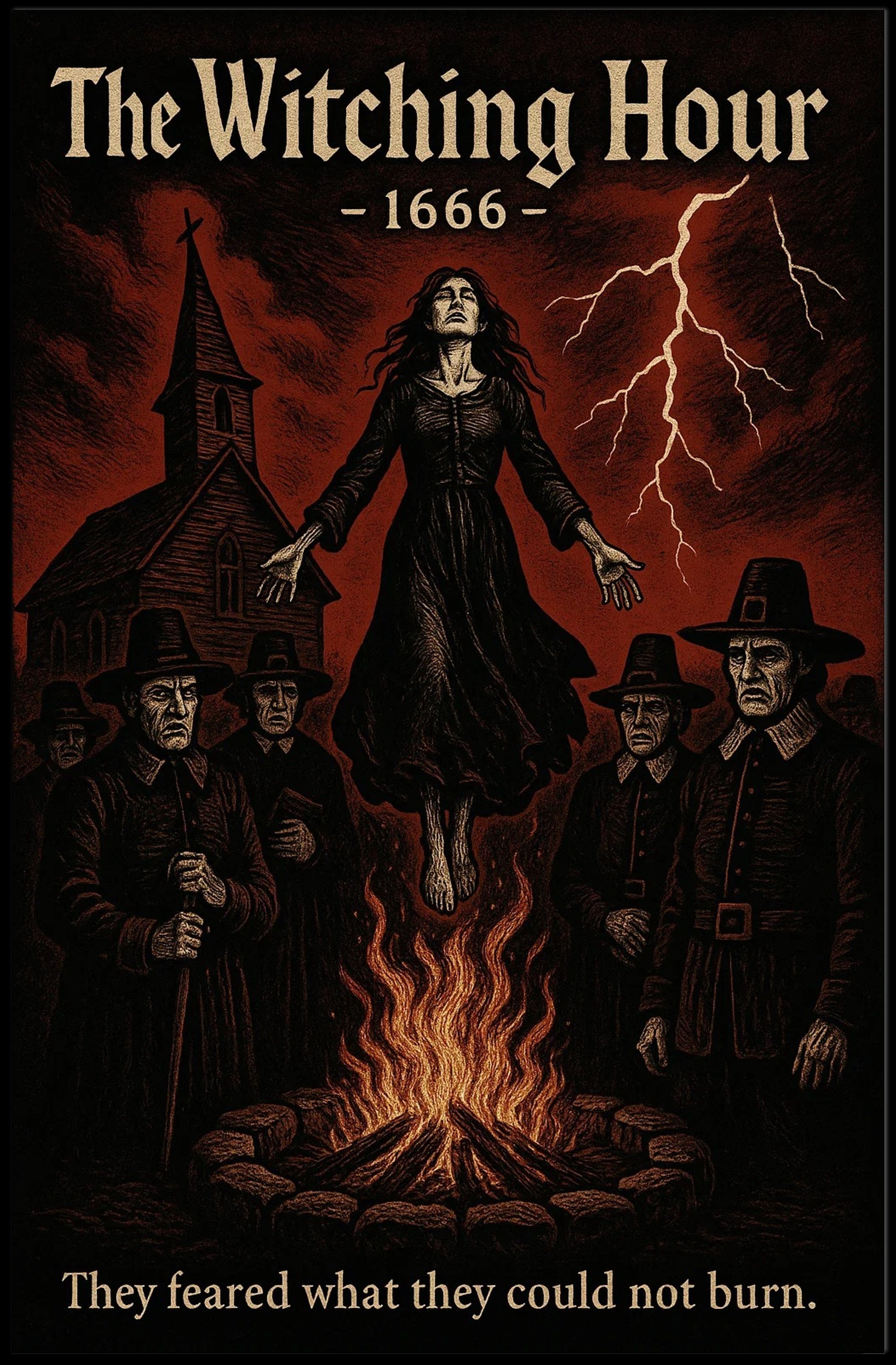 Witch Trial Levitation: Haunting Historical or Presidential Poster