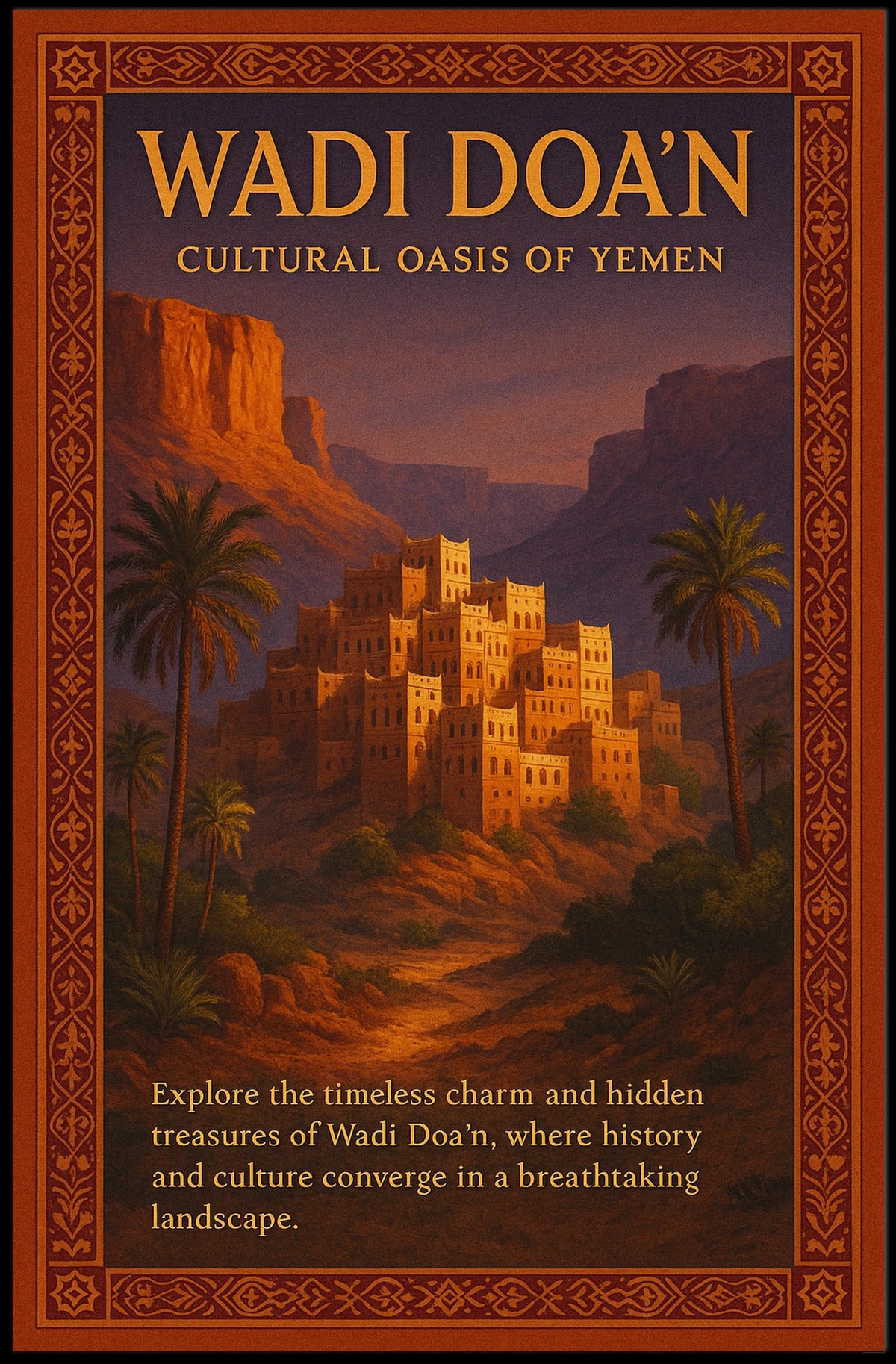 Wadi DoaN Cultural Oasis Of Yemen Poster