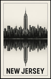 New Jersey Skyline Reflection Poster