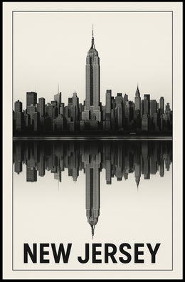 New Jersey Skyline Reflection Poster