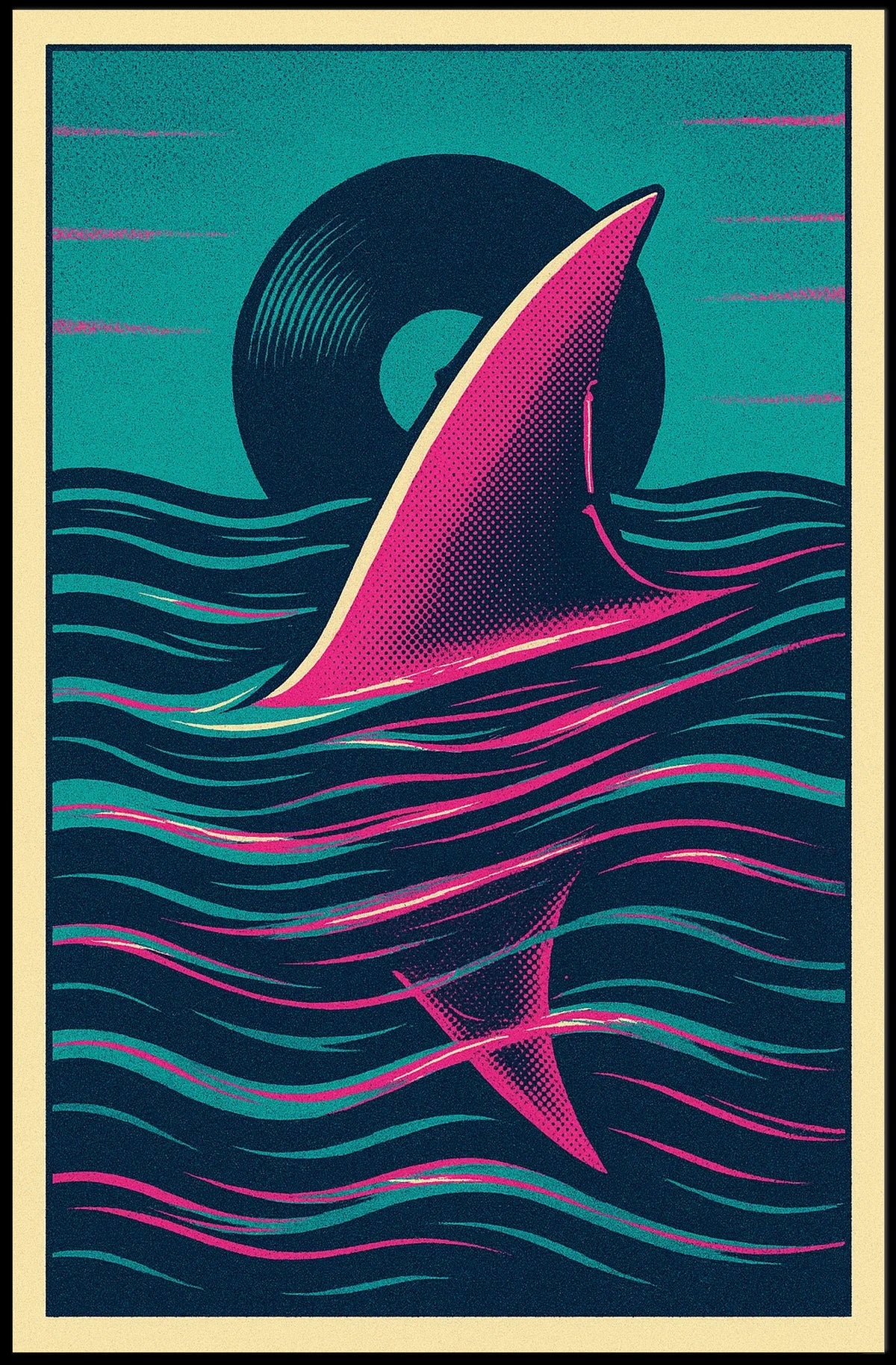 Vinyl Shark Poster