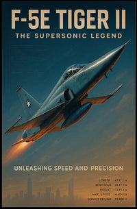 F-5E Tiger II Vintage Military Aviation Recruitment Poster
