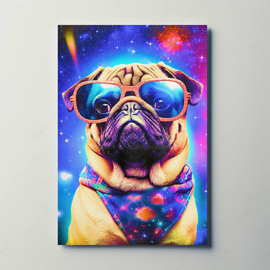 Vintage Poster Space Pug Art