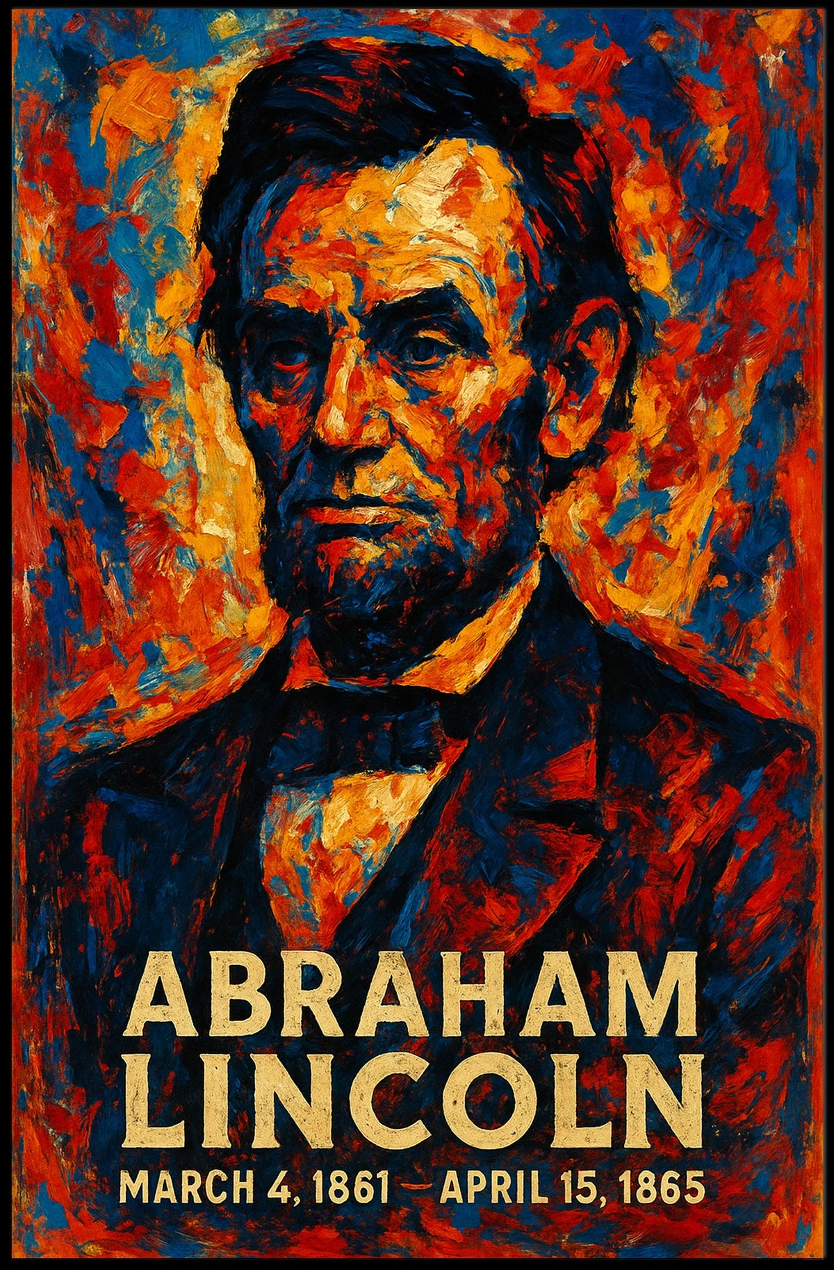 Abraham Lincoln 16th President of the United States Glitch Hop Art Poster