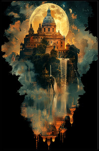 Enchanted Castle Under The Moon Poster