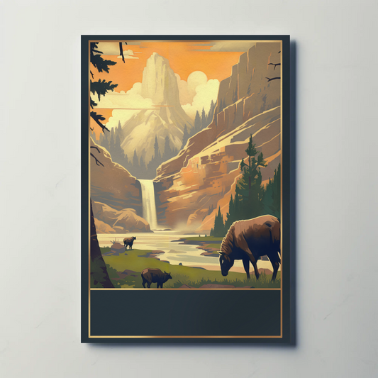 Majestic Western Mountain Scenery Travel Poster