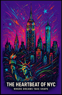 New York Dreamscape: Vibrant Cityscape Urban or Cityscape Poster