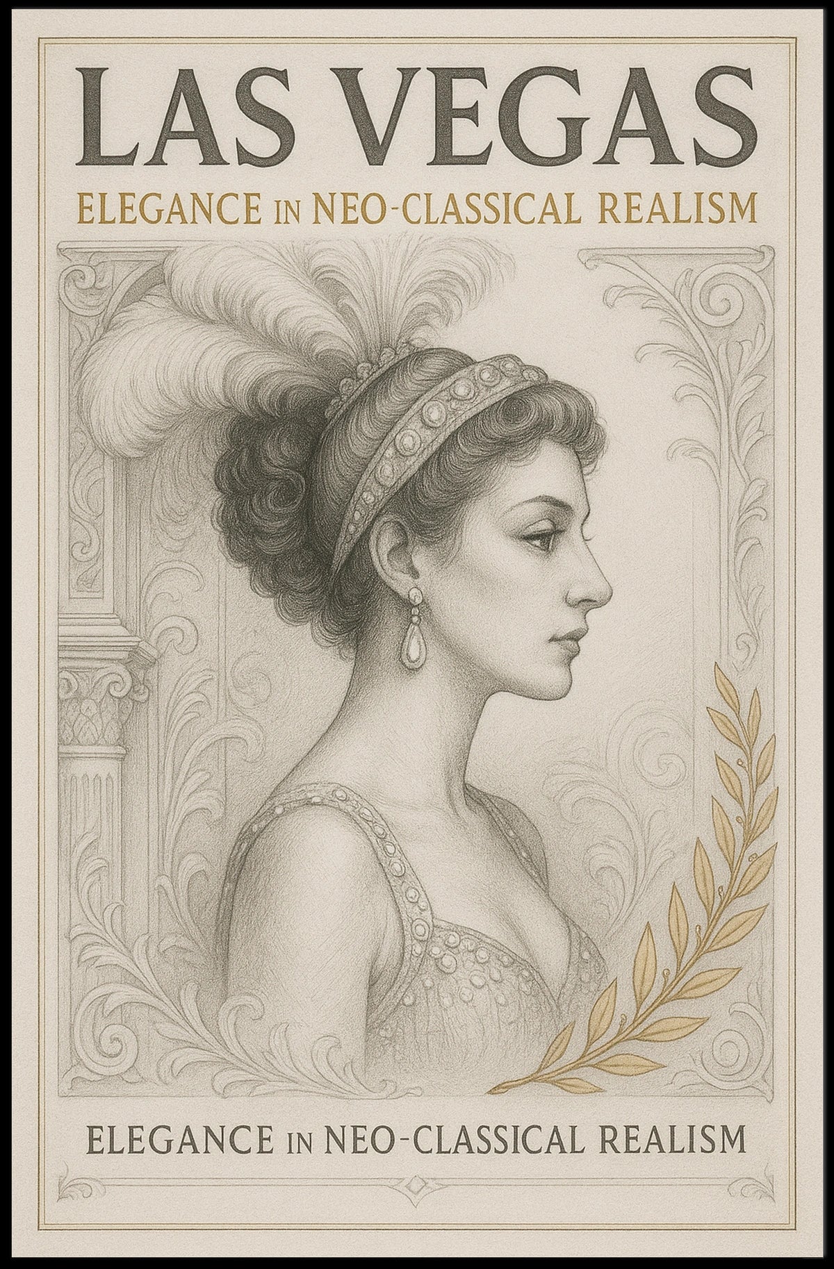 Neoclassical Woman with Las Vegas Poster