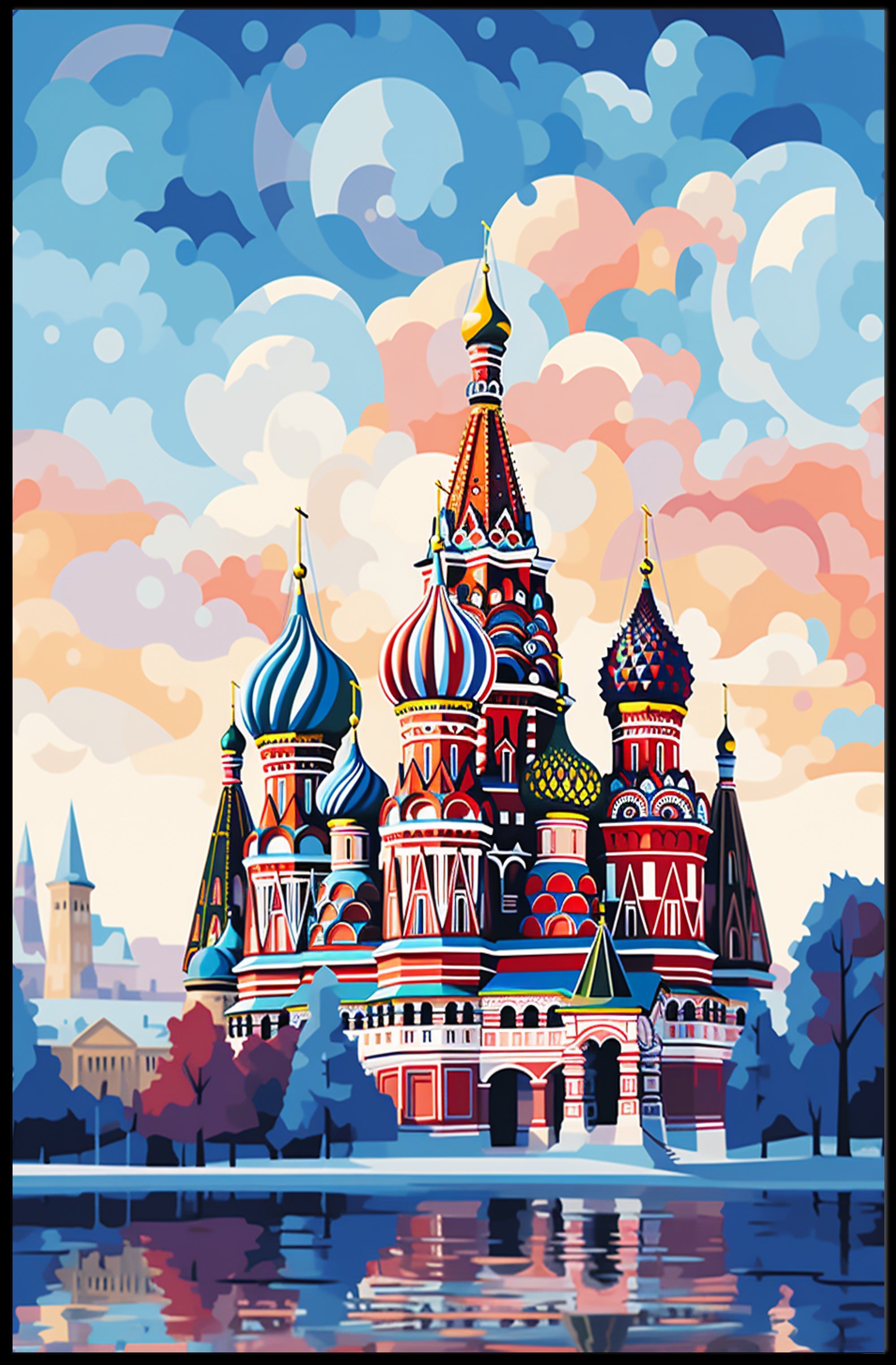 Vibrant St. BasilS Cathedral Poster