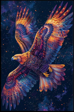 Majestic Cosmic Eagle Fantasy Art Poster