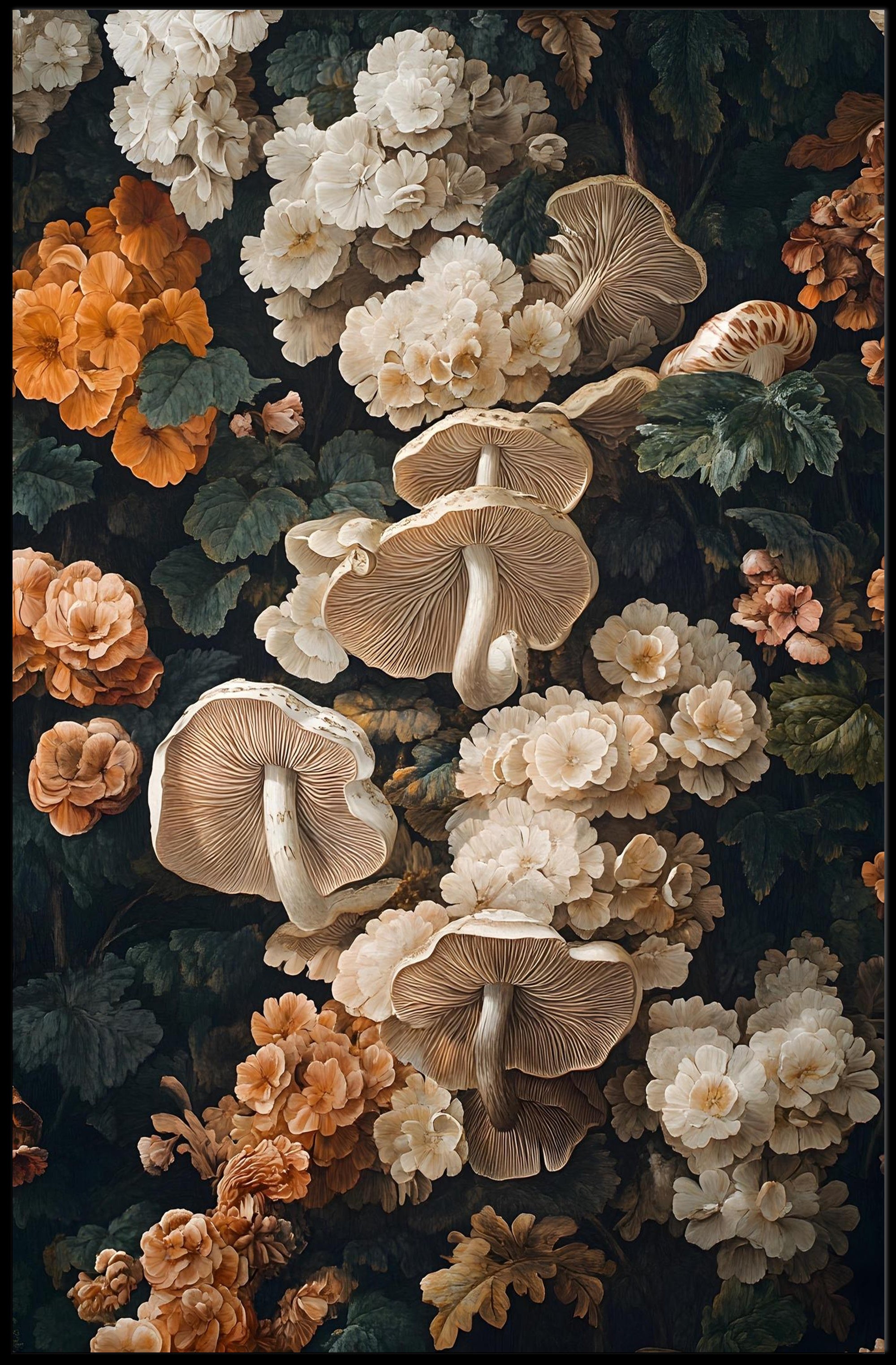 Floral And Fungal Harmony Wall Art Print
