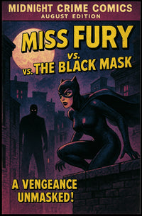 Miss Fury Vintage Comic Nighttime Adventure Pop Culture Poster