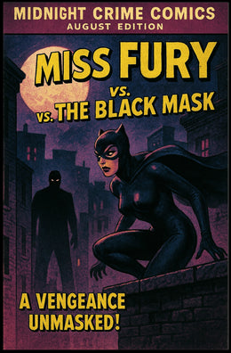 Miss Fury Vintage Comic Nighttime Adventure Pop Culture Poster
