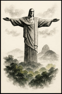 Christ the Redeemer Illustration Poster