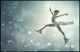 Graceful Figure Skater in Winter Fantasy Poster