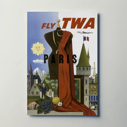 Fly TWA Paris Poster