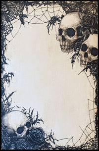Gothic Skulls And Roses Poster