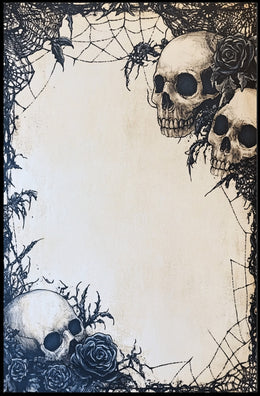 Gothic Skulls And Roses Poster