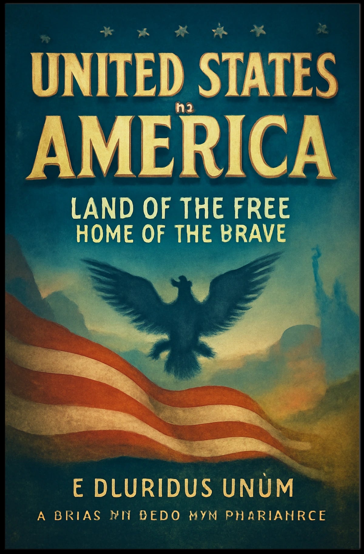 Patriotic Themes Vintage Nostalgic Eagle Poster