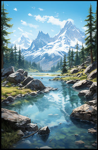 Tranquil Mountain Landscape Poster