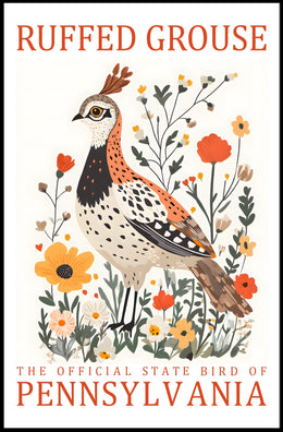 Ruffed Grouse Pennsylvania State Bird Art Poster