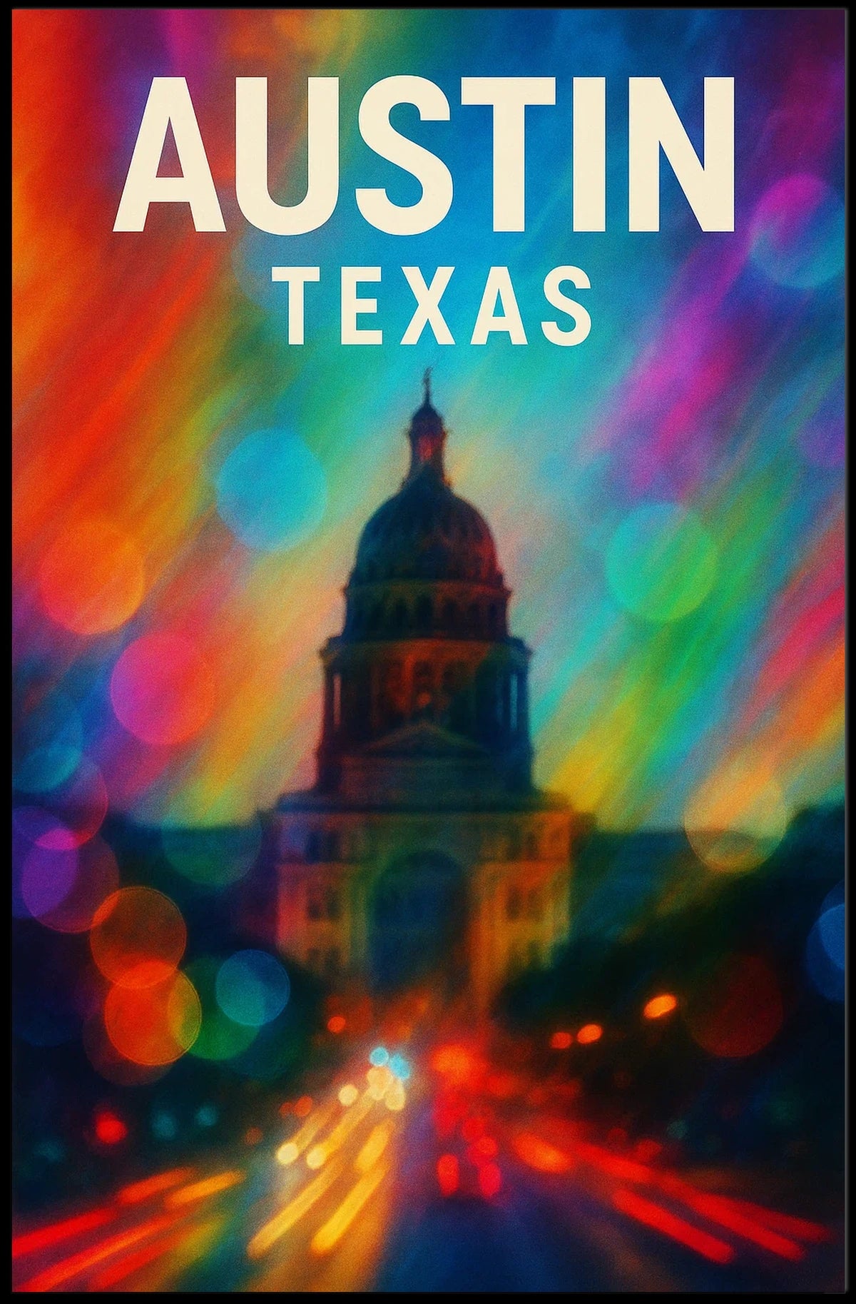 Austin, Texas Vibrant Cityscape Poster