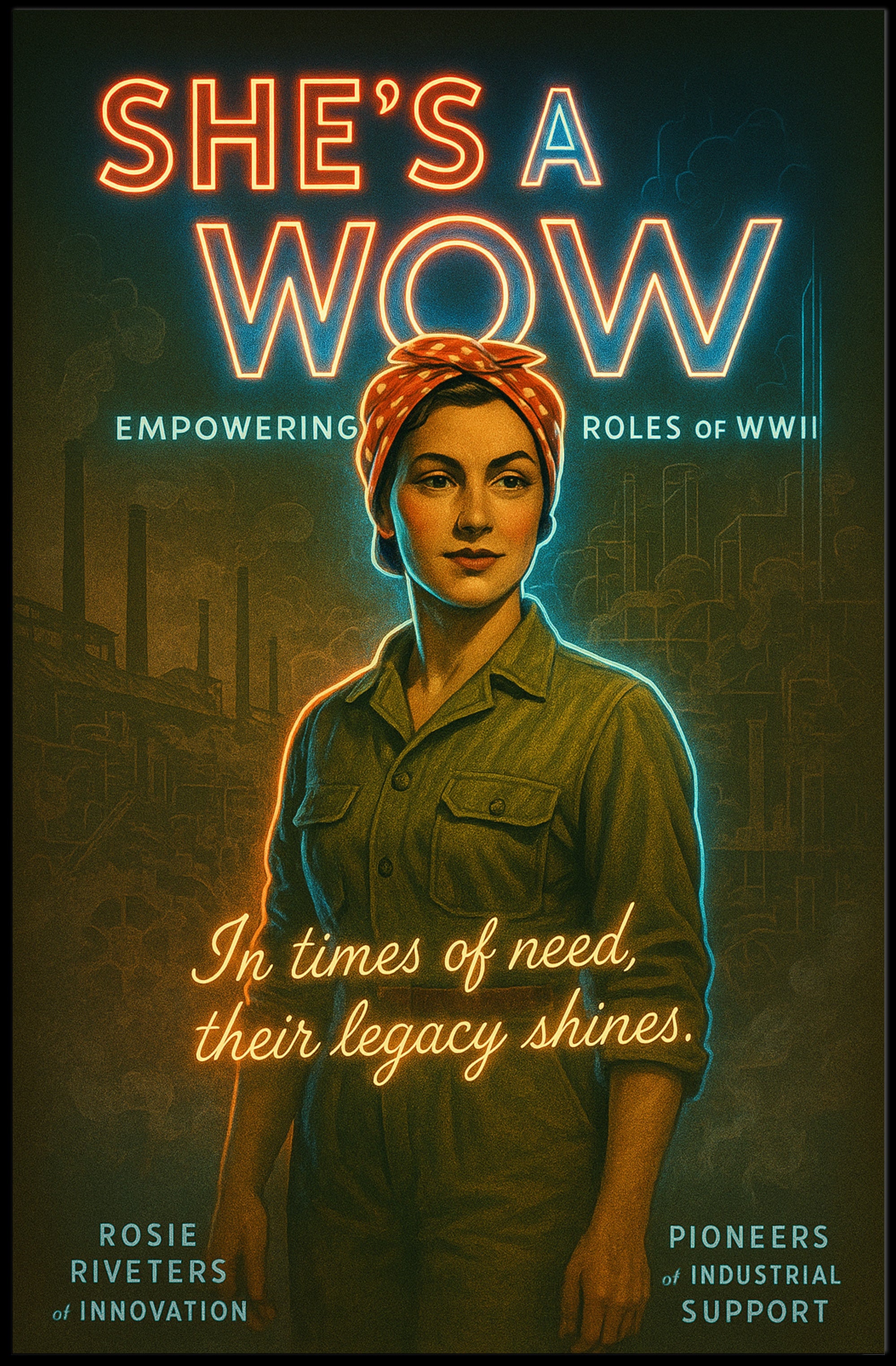 She's a WOW: Empowering Roles of WWII Poster