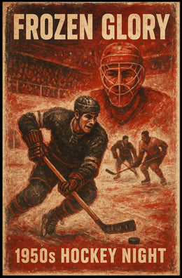 Frozen Glory Vintage Hockey Nostalgia Poster