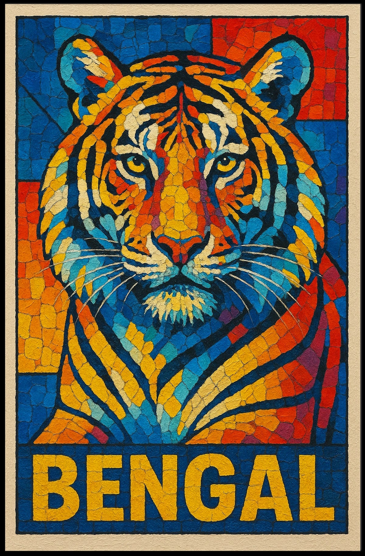 Bengal Tiger Mosaic Poster