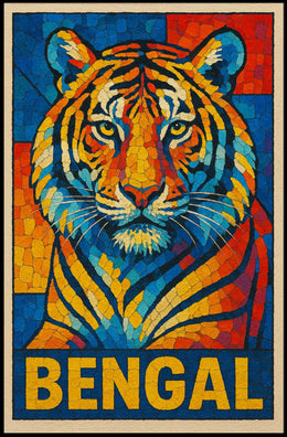 Bengal Tiger Mosaic Poster