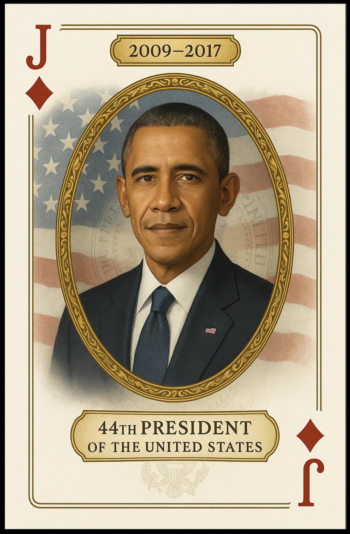 Barack Obama 44th President Portrait Scene For Wall Poster