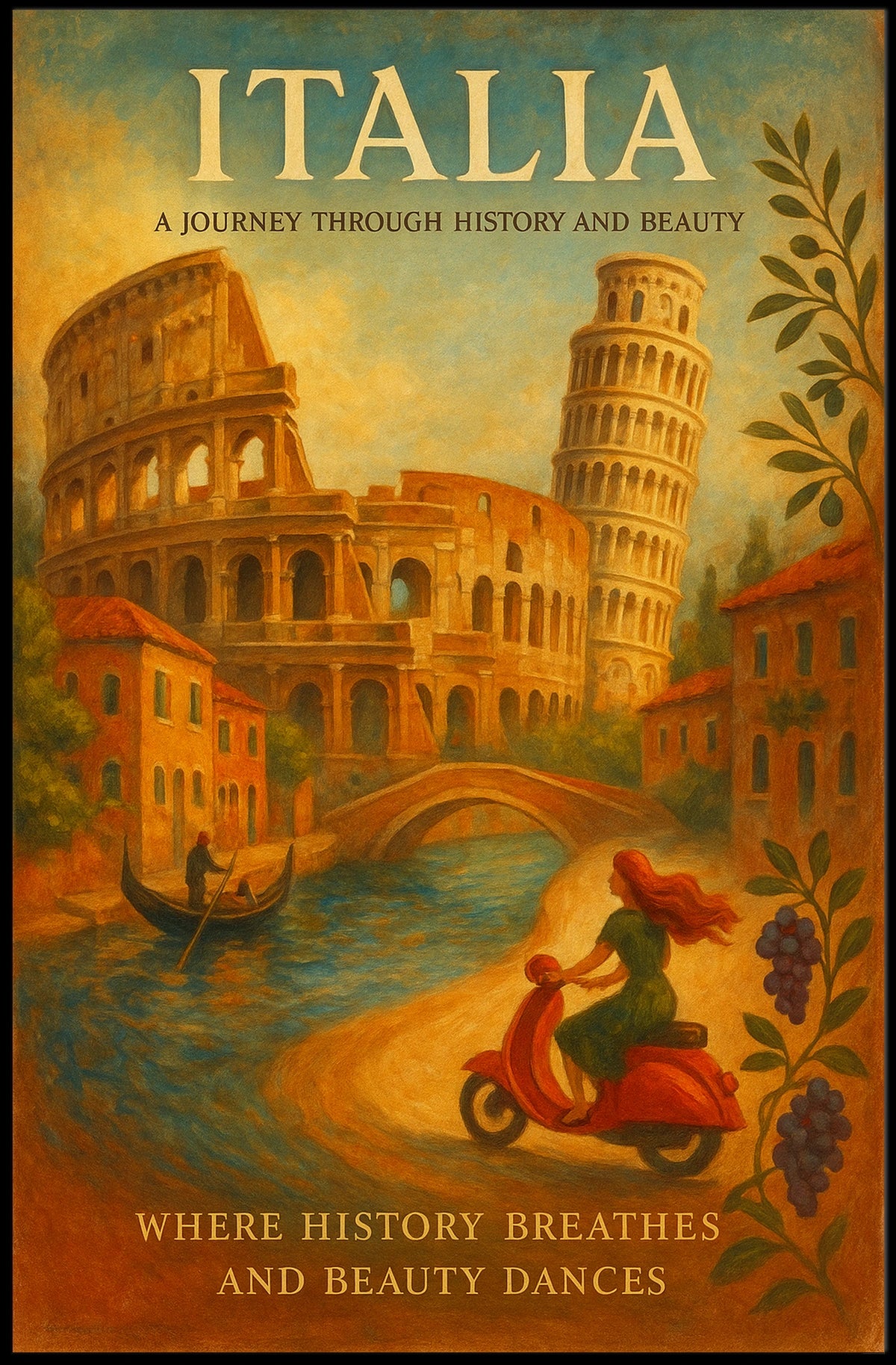 Italia A Journey Through History And Poster