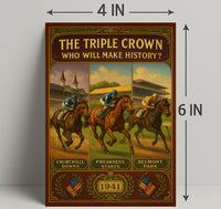 Triple Crown Race Vintage Sports Poster