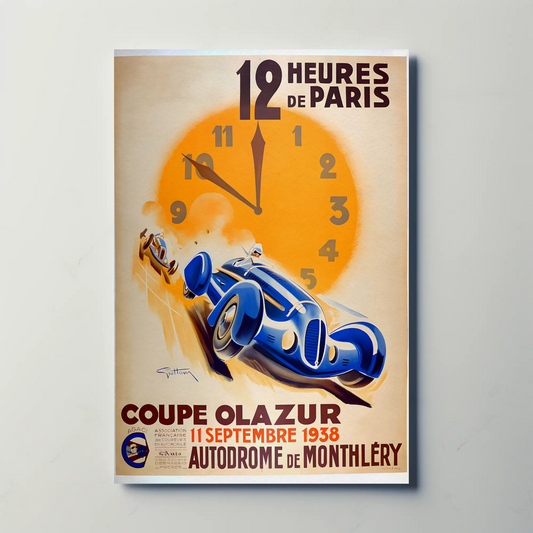 12 Heures de Paris – 1938 Race Poster