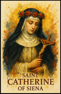 Saint Catherine of Siena In Heritage-Inspired Cultural Poster