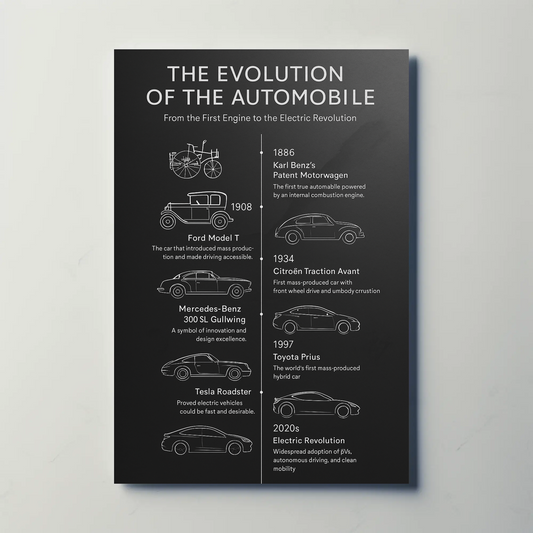 The Evolution Of The Automobile Vintage Poster