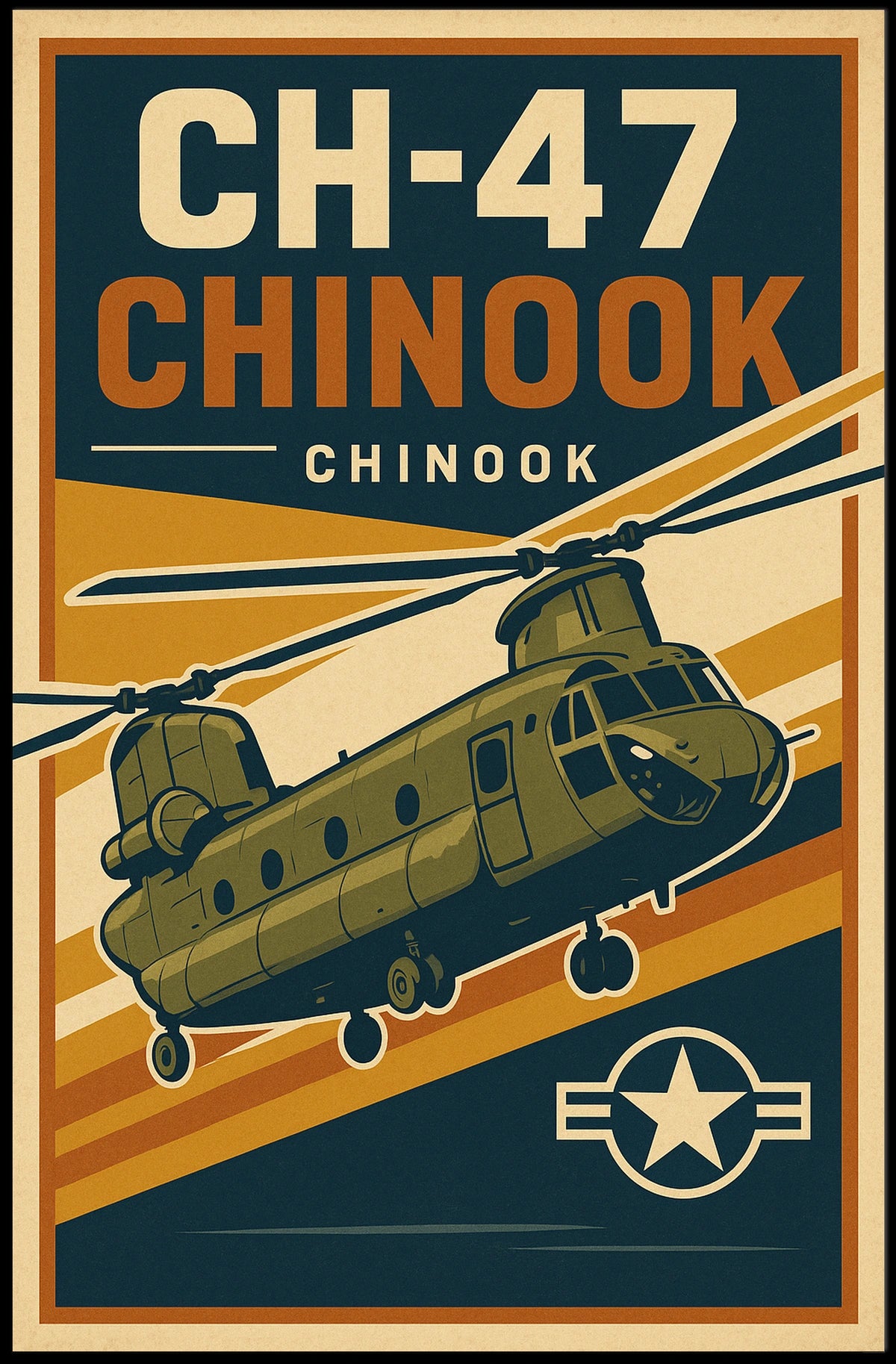 CH-47 Chinook Helicopter Poster