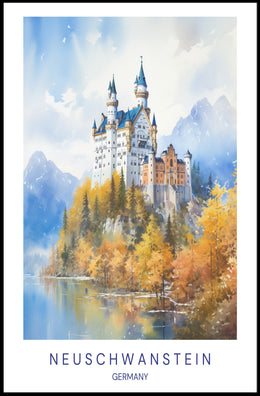 Neuschwanstein Castle Scenic Travel Poster PosterGoat